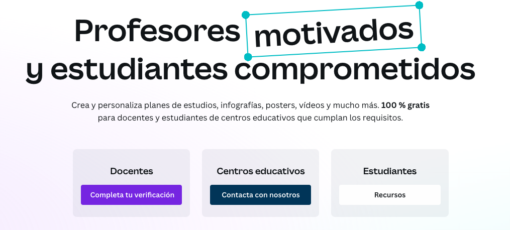 interfaz canva educación
